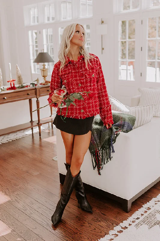 Urban Style Ever So Posh Plaid Tweed Jacket
