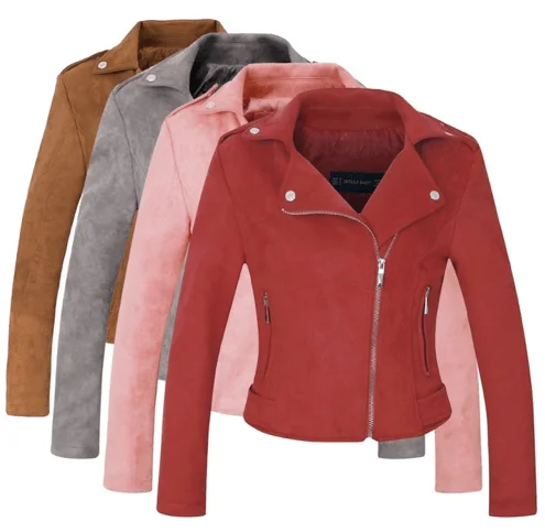 Luxury Classic FAUX SUEDE BIKER JACKET