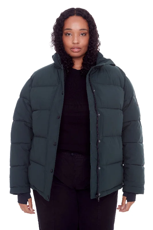 Leather Gloves FORILLON PLUS | WOMEN'S VEGAN DOWN (RECYCLED) SHORT QUILTED PUFFER JACKET (PLUS SIZE)