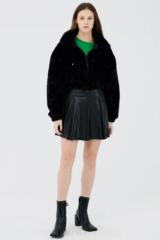 Comfort Fit Iris Faux Fur Bomber Jacket