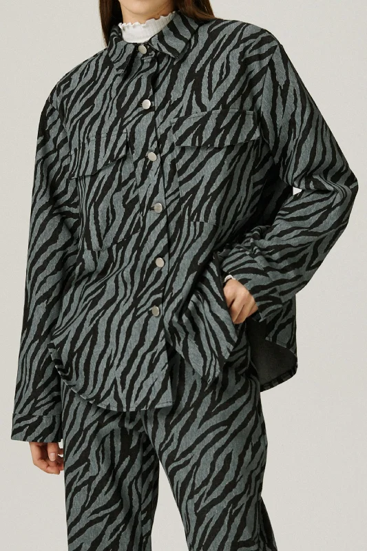 Sports Series Ivy Oversized Shacket in Zebra