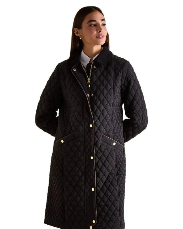 Easy Pants Joules Rosewell Showerproof Longline Diamond Quilted Coat