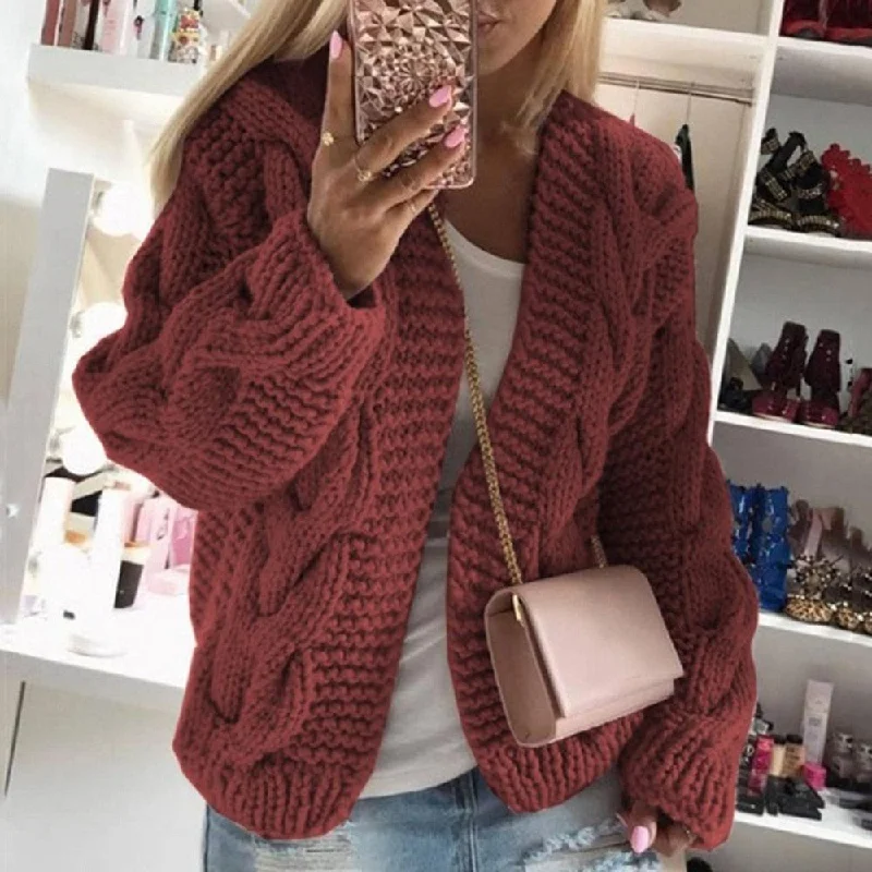 Easy Chic KALI CABLEKNIT CARDIGAN