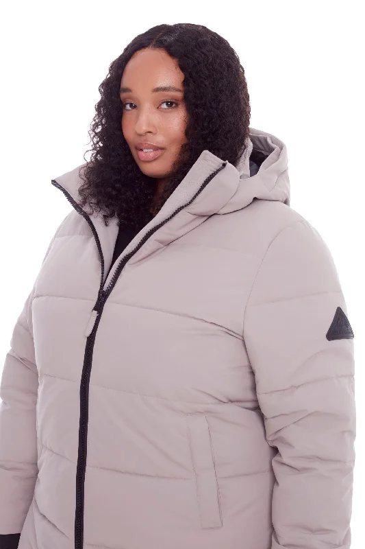 Designer Outerwear KLUANE PLUS | WOMEN'S VEGAN DOWN (RECYCLED) ULTRA LONG LENGTH PARKA (PLUS SIZE)