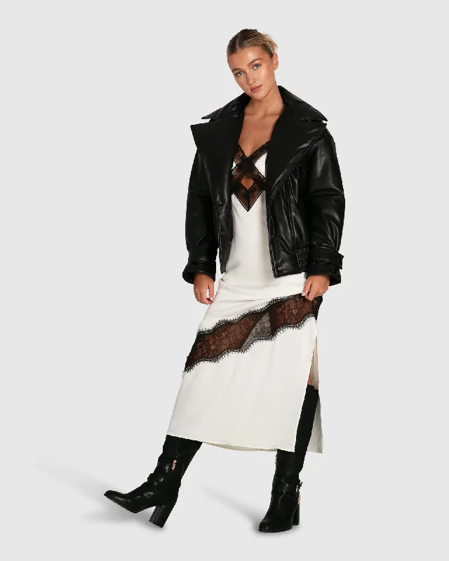 Cozy Lounge Wear Love Drunk Leather Bomber