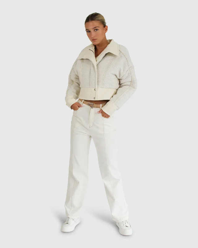 Soft Textures Mad Love Cropped Bomber Jacket