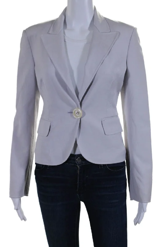 Fashion Wear Michael Kors Womens V-neck Collar Buttoned Blazer Duster Purple