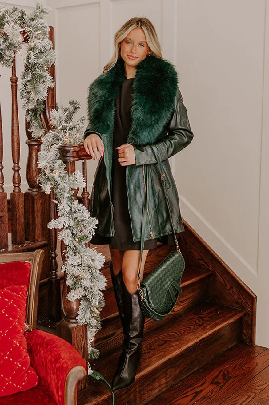Street Charm Midnight In France Faux Leather Coat