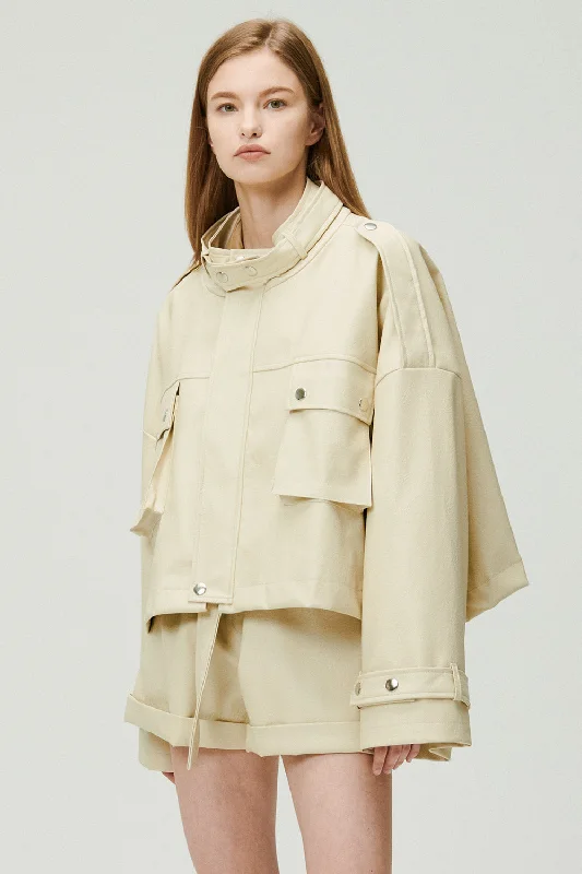 Simple Style Naomi Oversized Pleather Jacket