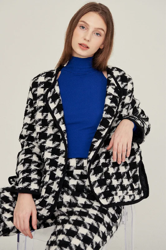 Classic Design Nour Houndstooth Open Coat