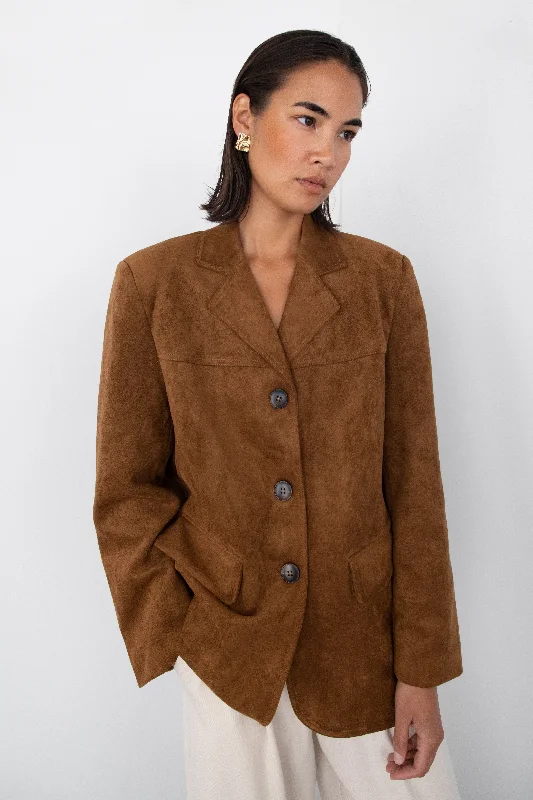 Cozy Sweatshirts OVERSIZED VEGAN SUEDE BLAZER