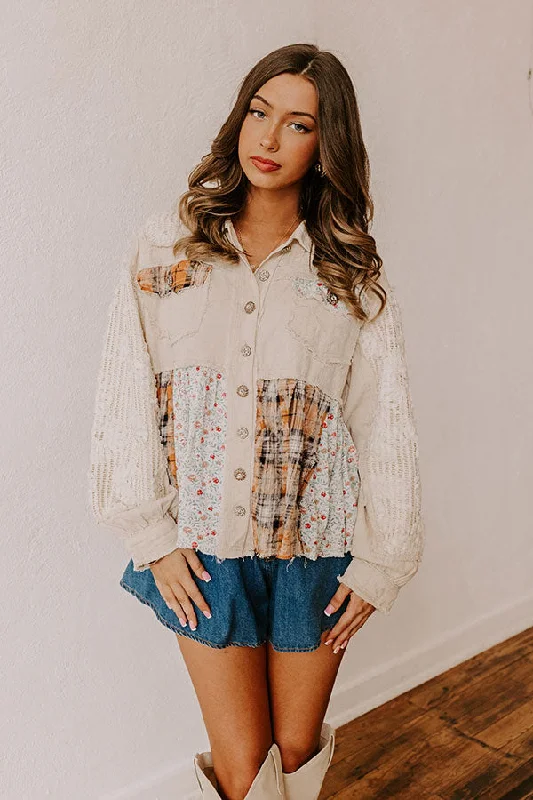 Lace Design Patio Brunch Plaid Jacket