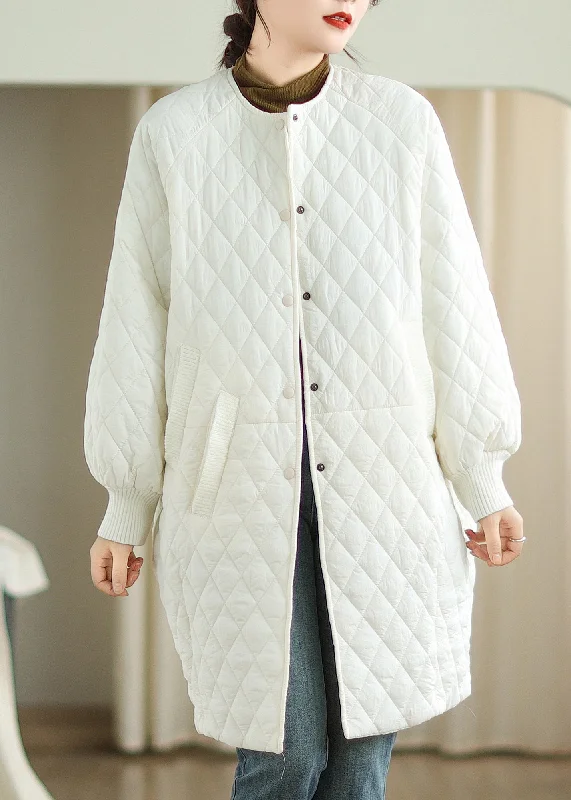 Bottom And Versatile Stylish Plus Size White Hooded Pockets Fine Cotton Filled Coat Winter Bottom And Versatile Stylish Plus Size White Hooded Pockets Fine Cotton Filled Coat Winter