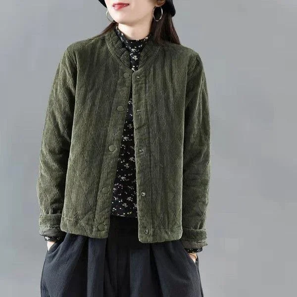Soft Looks Thick Cotton Women Casual Jackets  Outerwear Coats