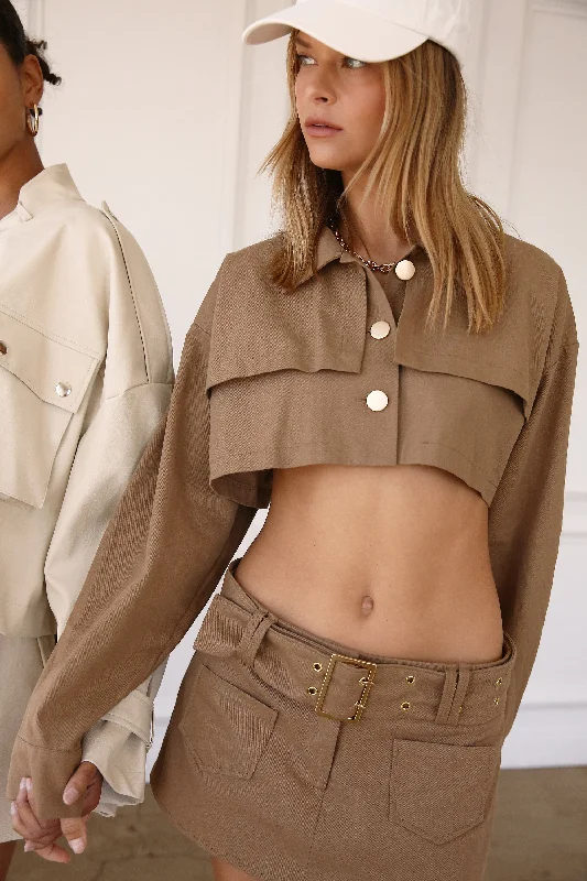 Cozy Lifestyle Tiffany Cropped Trench Jacket
