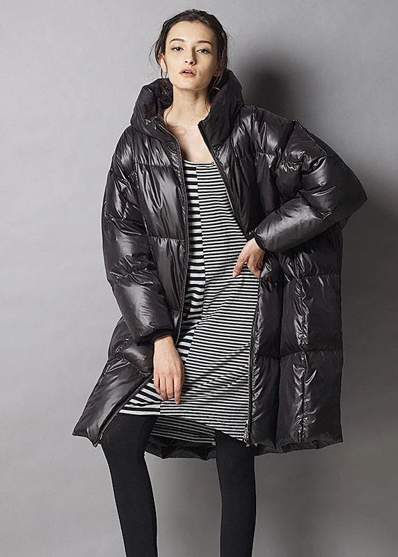 Soft And Comfortable Unique Black hooded zippered Casual Winter Duck Down Thick down coat Soft And Comfortable Unique Black hooded zippered Casual Winter Duck Down Thick down coat