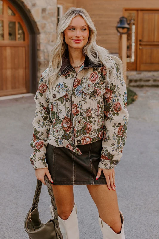 Classic Style Urban Outing Floral Jacket