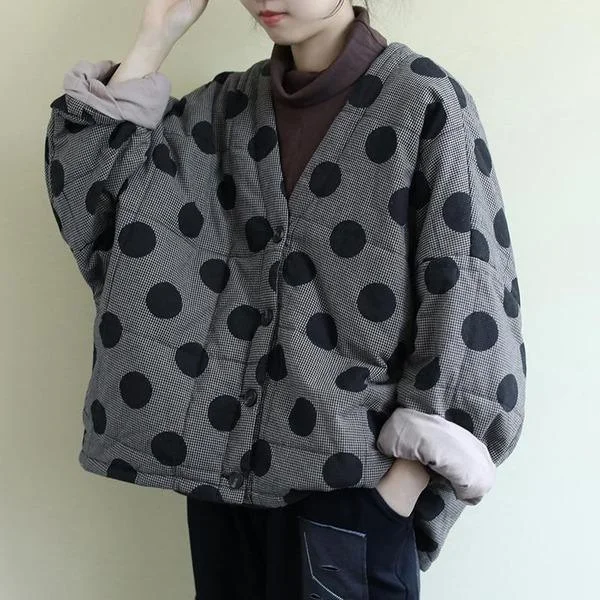 Trendy Items V-Neck Bat Sleeve Warm Coats 2020 Autumn New Button Loose Female Clothes Casual Parkas Coats Trendy Items V-Neck Bat Sleeve Warm Coats 2020 Autumn New Button Loose Female Clothes Casual Parkas Coats
