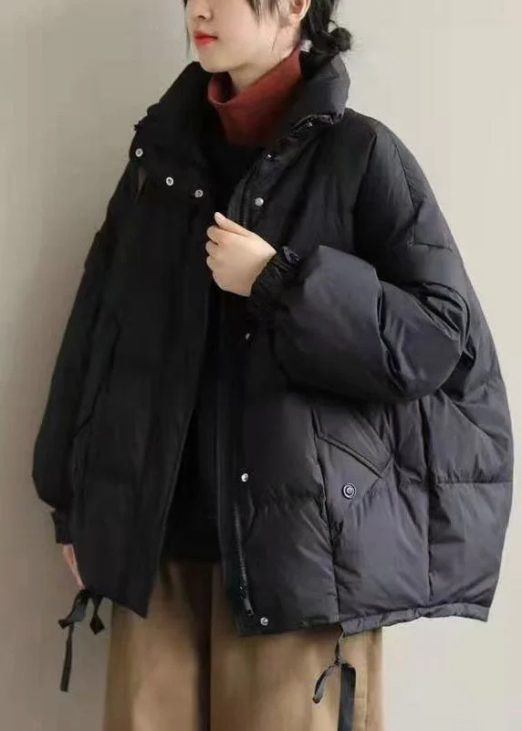 Urban Sense Vintage Black Cinched Duck Down Down Coat Winter