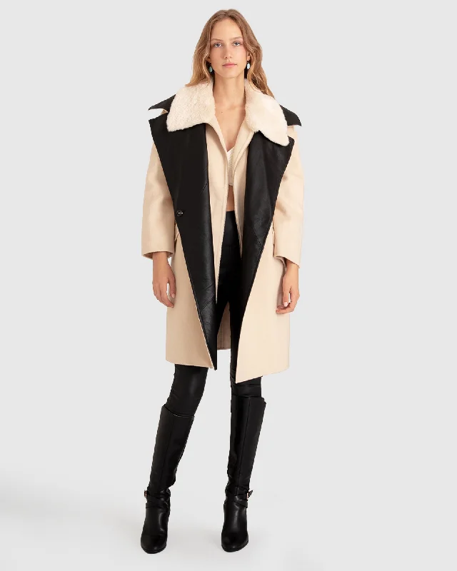 Relaxed Tops Watch Me Go Oversized Leather Trimmed Coat