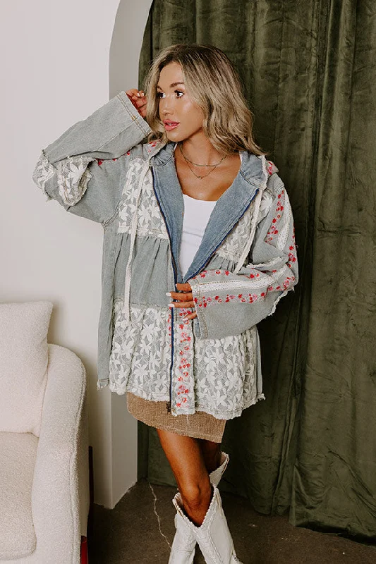 Personalized Wear Wildflower Fields Denim Jacket in Light Wash