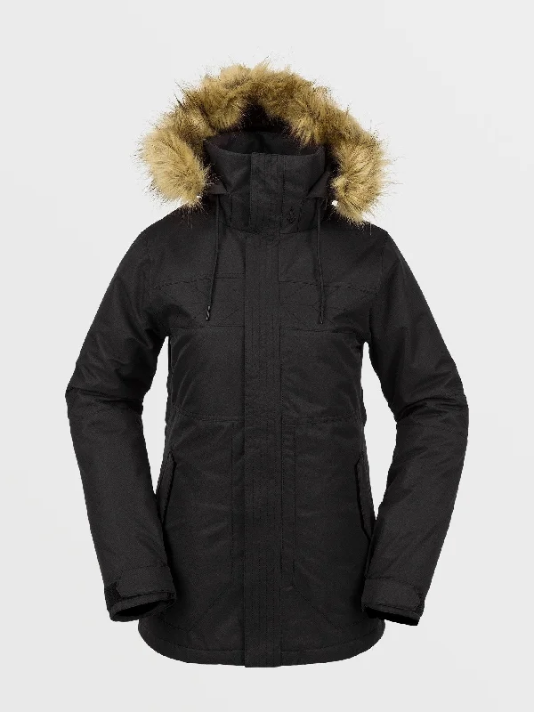 Comfortable Lounge Wear Womens Fawn Insulated Jacket - Black