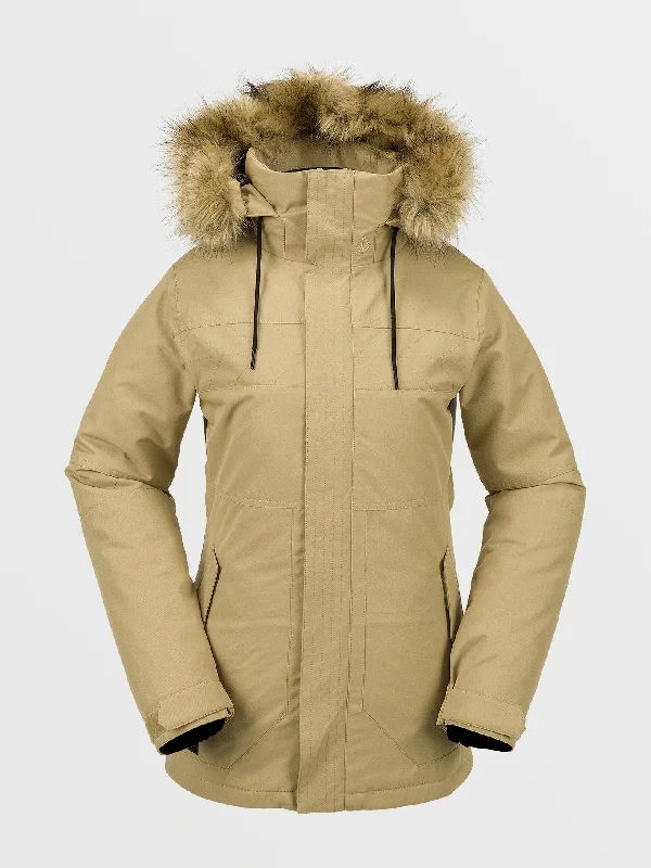Low-key Luxury Womens Fawn Insulated Jacket - Dark Khaki