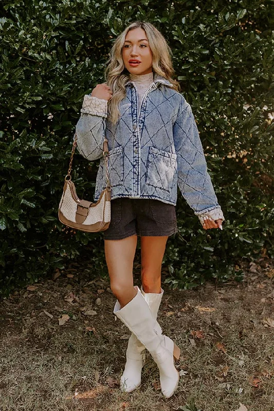 Stylish Comfort Woodland Walks Denim Quilted Jacket