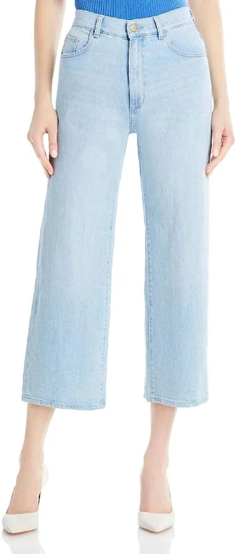 Classic Blazers Hepburn Wide Leg High Rise Jeans In Baby Blue