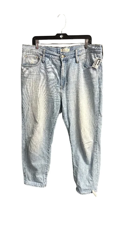 Jogging Jackets Jeans Boyfriend By Madewell In Blue Denim, Size: 14