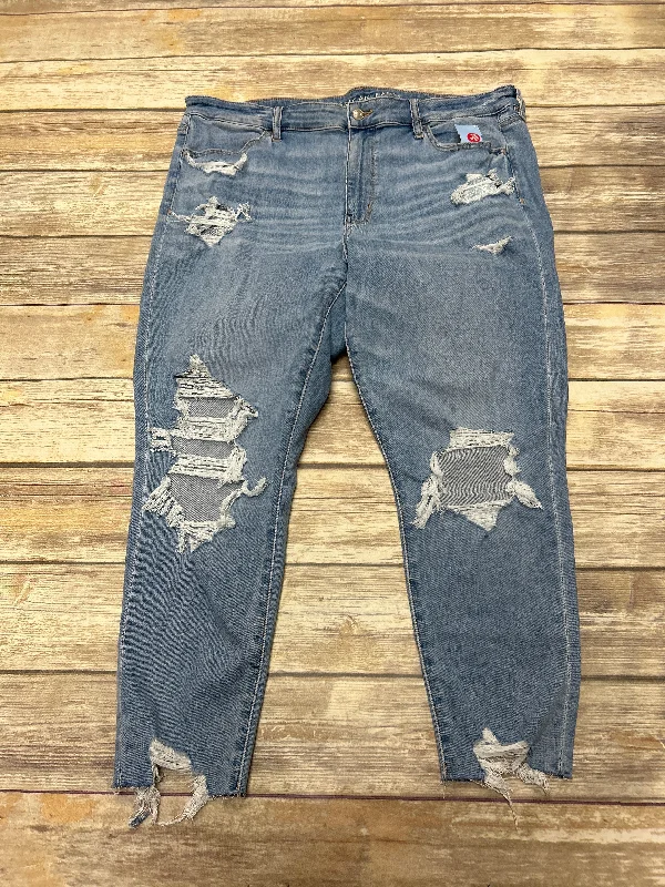 Urban Look Jeans Skinny By American Eagle In Blue Denim, Size: 18