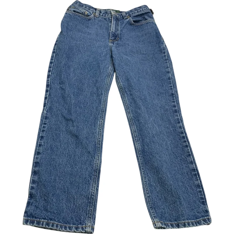 Smart Casual Jeans Straight By Lauren Jeans Co In Blue Denim, Size: 8