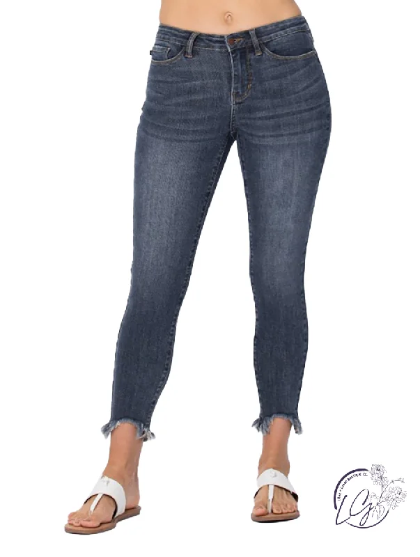 Essential Wardrobe May Mid-Rise Shark Bite Skinny by Judy Blue
