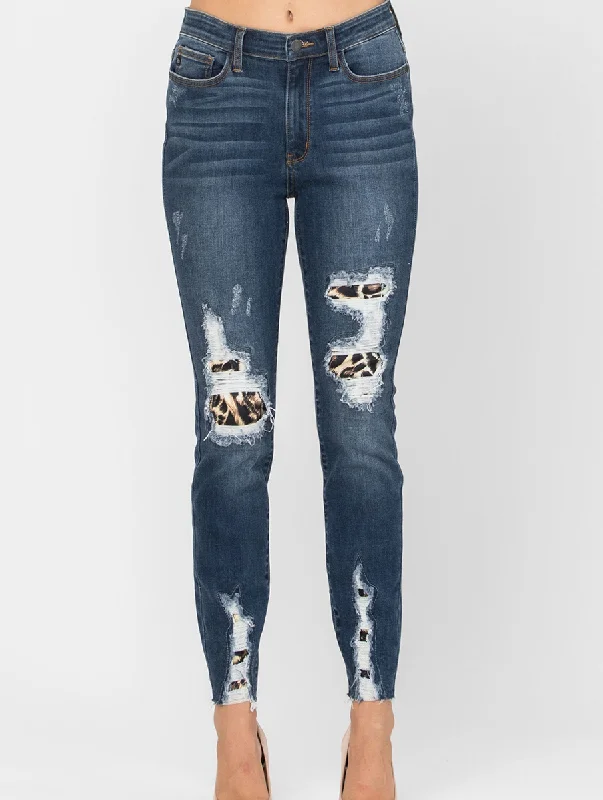Urban Jackets Curvy Miranda High Waist Leopard Patch Skinny By Judy Blue