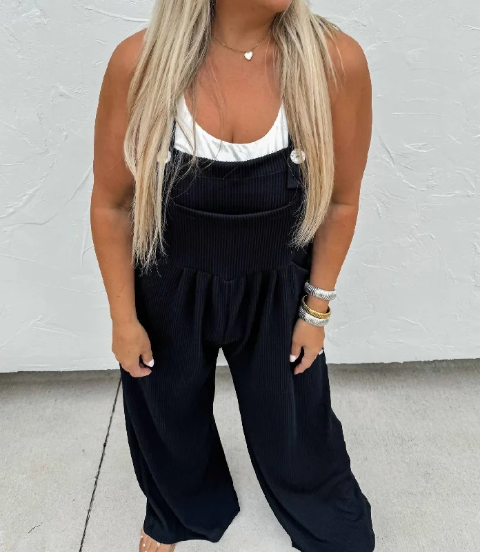 Relaxed Clothing Be Yourself Boho Overalls In Black