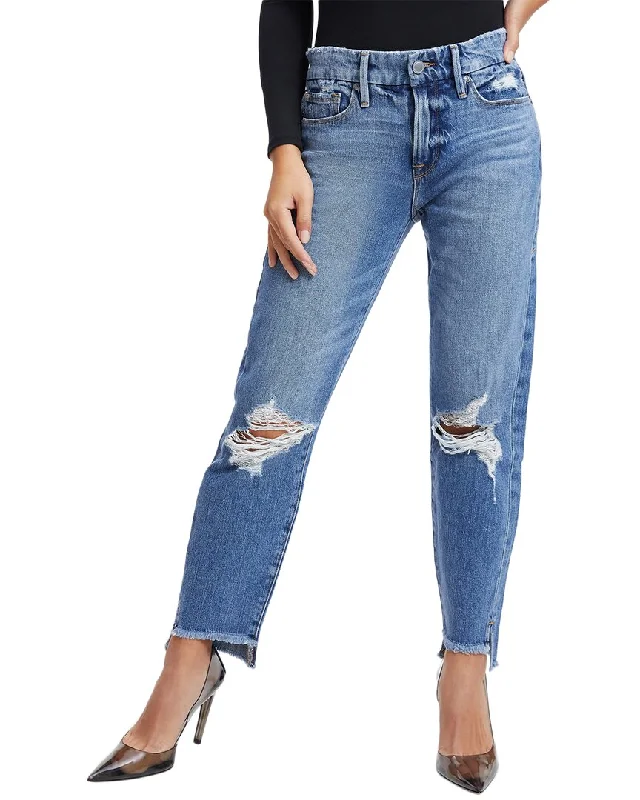 High-end Customization GOOD AMERICAN Good Girlfriend Blue Mid-Rise Jean