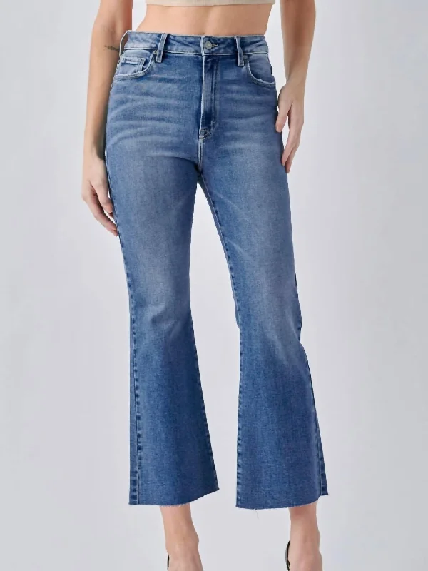 Cozy Essentials Wear Happi Hr Cropped Flare Jean In Perfect Wash