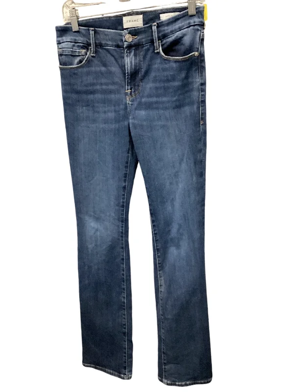 Unique Design Jeans Boot Cut By Frame In Blue, Size: 2