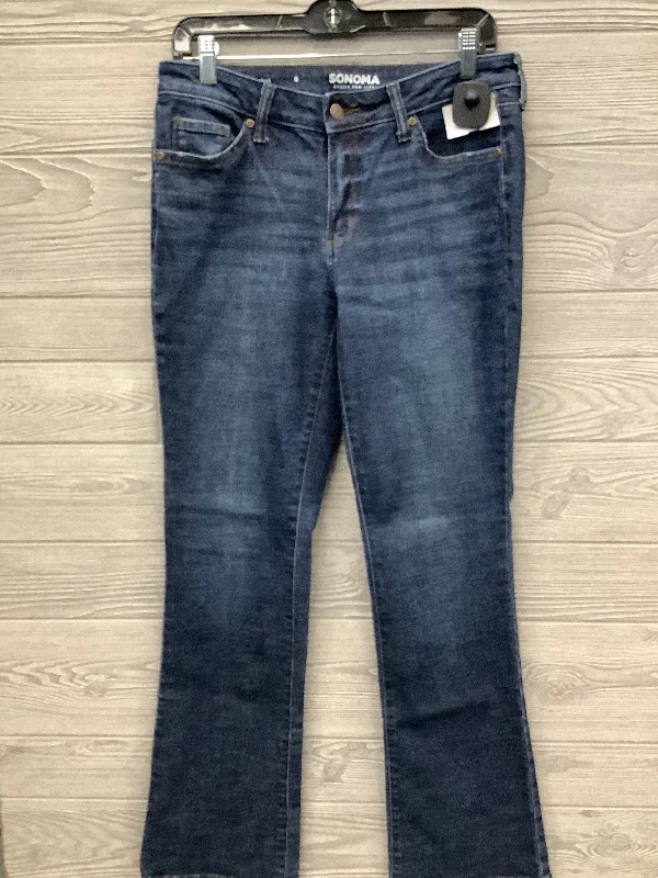 Warm Comfort Jeans Boot Cut By Sonoma In Blue Denim, Size: 8