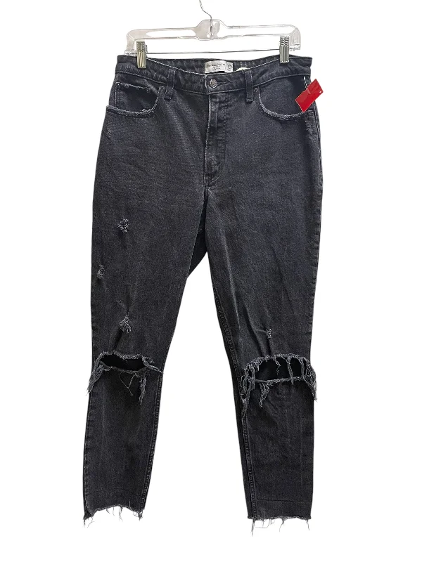 Elegant Tailoring Jeans Boyfriend By Abercrombie And Fitch In Black, Size: 10