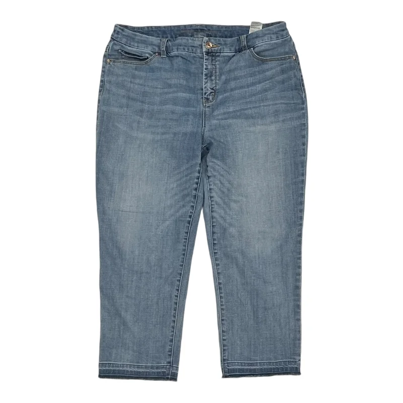Soft Wear Jeans Cropped By Chicos In Blue Denim, Size:12