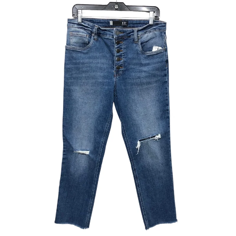 Moisture wicking Jeans Cropped By Kut In Blue, Size: 8
