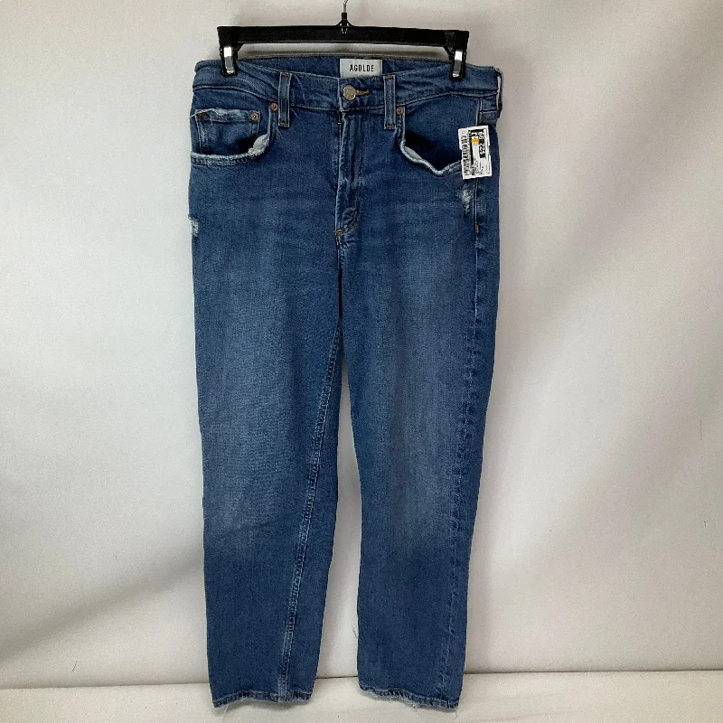 Cute Style Jeans Skinny By Agolde In Blue Denim, Size: 0