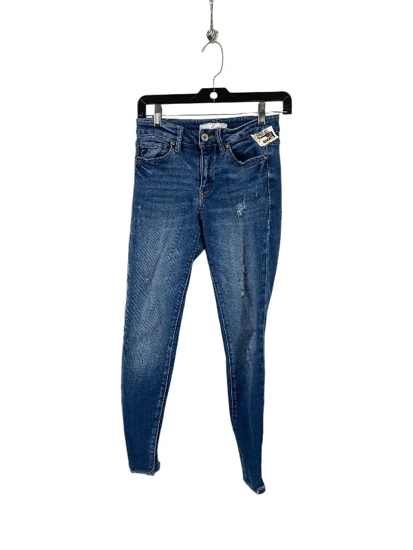 Sporty Wear Jeans Skinny By Kancan In Blue Denim, Size: 2