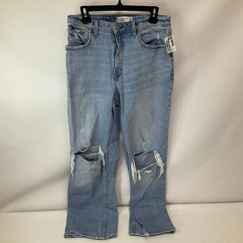 Outdoor Trend Jeans Straight By Abercrombie And Fitch In Blue Denim, Size: 10