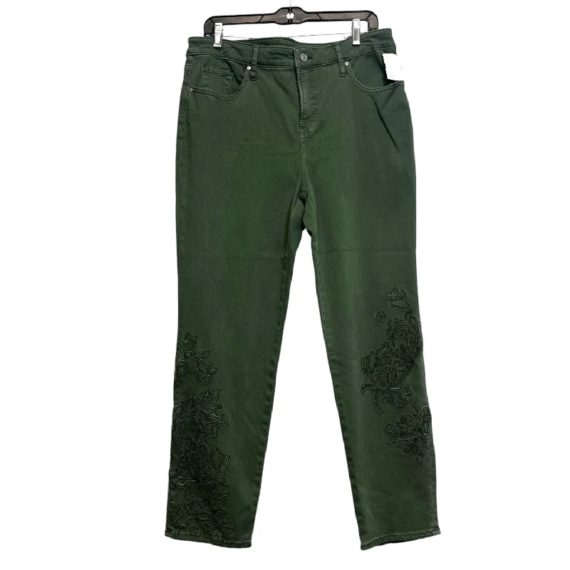 Classic Design Jeans Straight By Chicos In Green, Size: 12