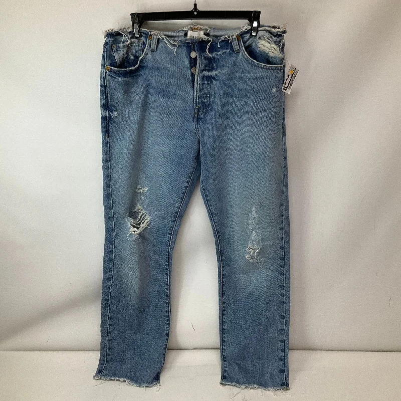 Luxury Temperament Jeans Straight By Frame In Blue Denim, Size: 6