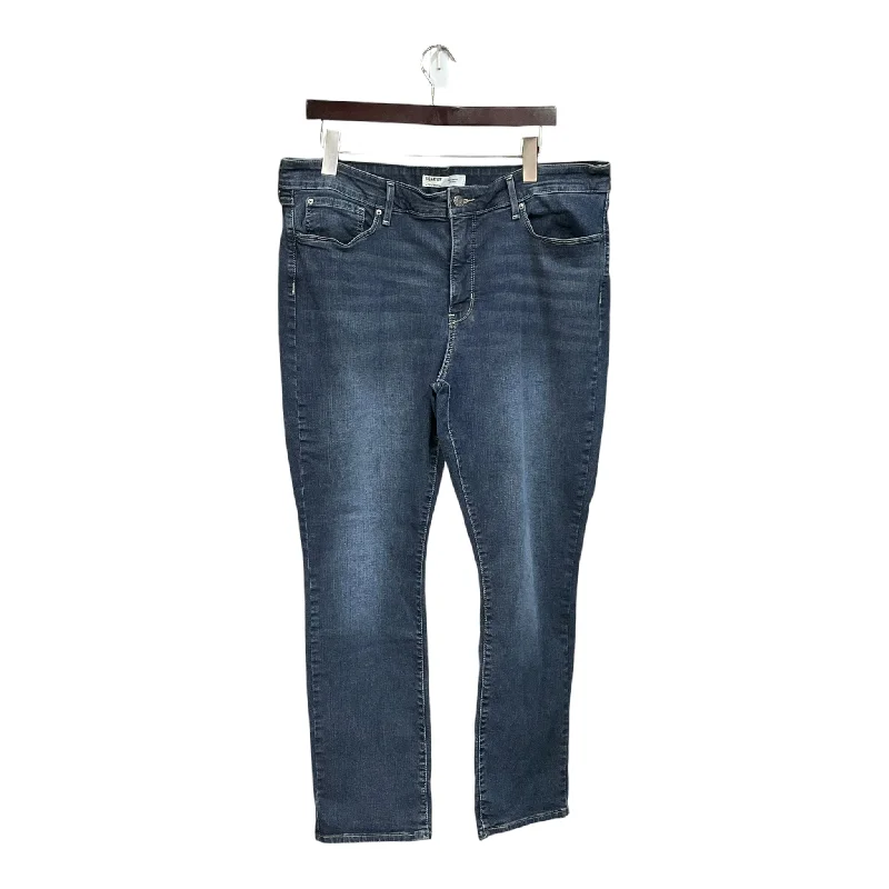 Fashion Comfort Jeans Straight By Levis In Blue Denim, Size: 18