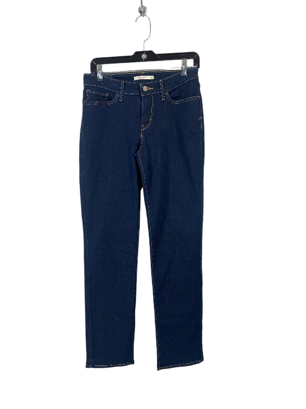 Easy Comfort Style Jeans Straight By Levis In Blue Denim, Size: 28