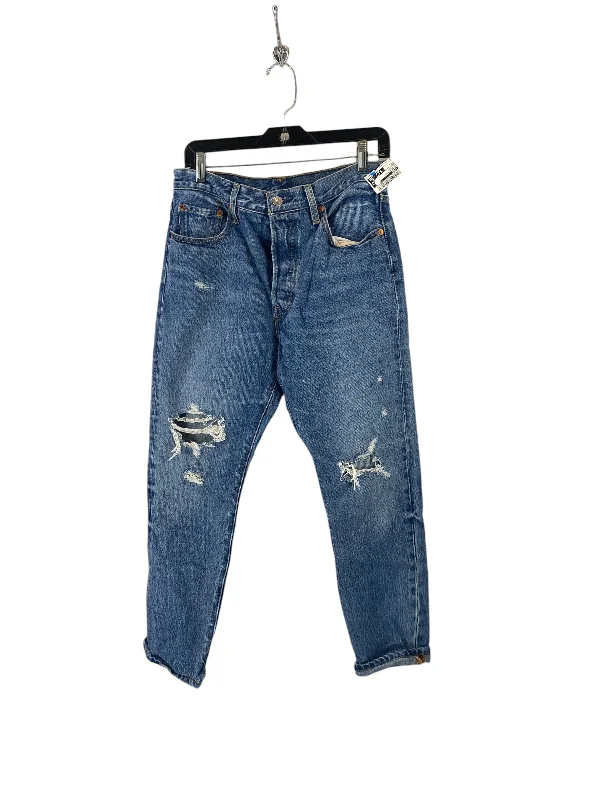 Comfy Dress Jeans Straight By Levis In Blue Denim, Size: 8